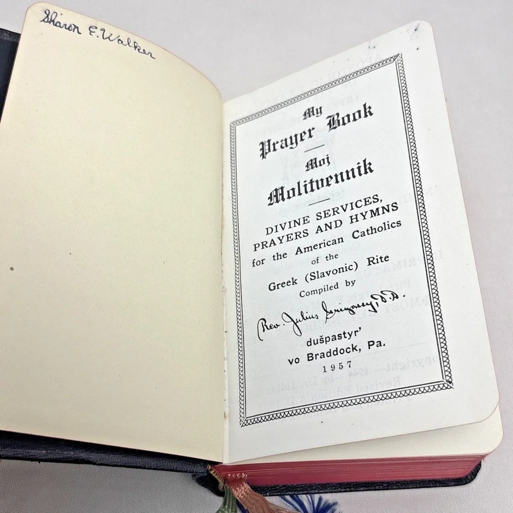My Prayer Book Moj Molitvennik American Catholic Greek Rite 1957 Braddock PA 50s